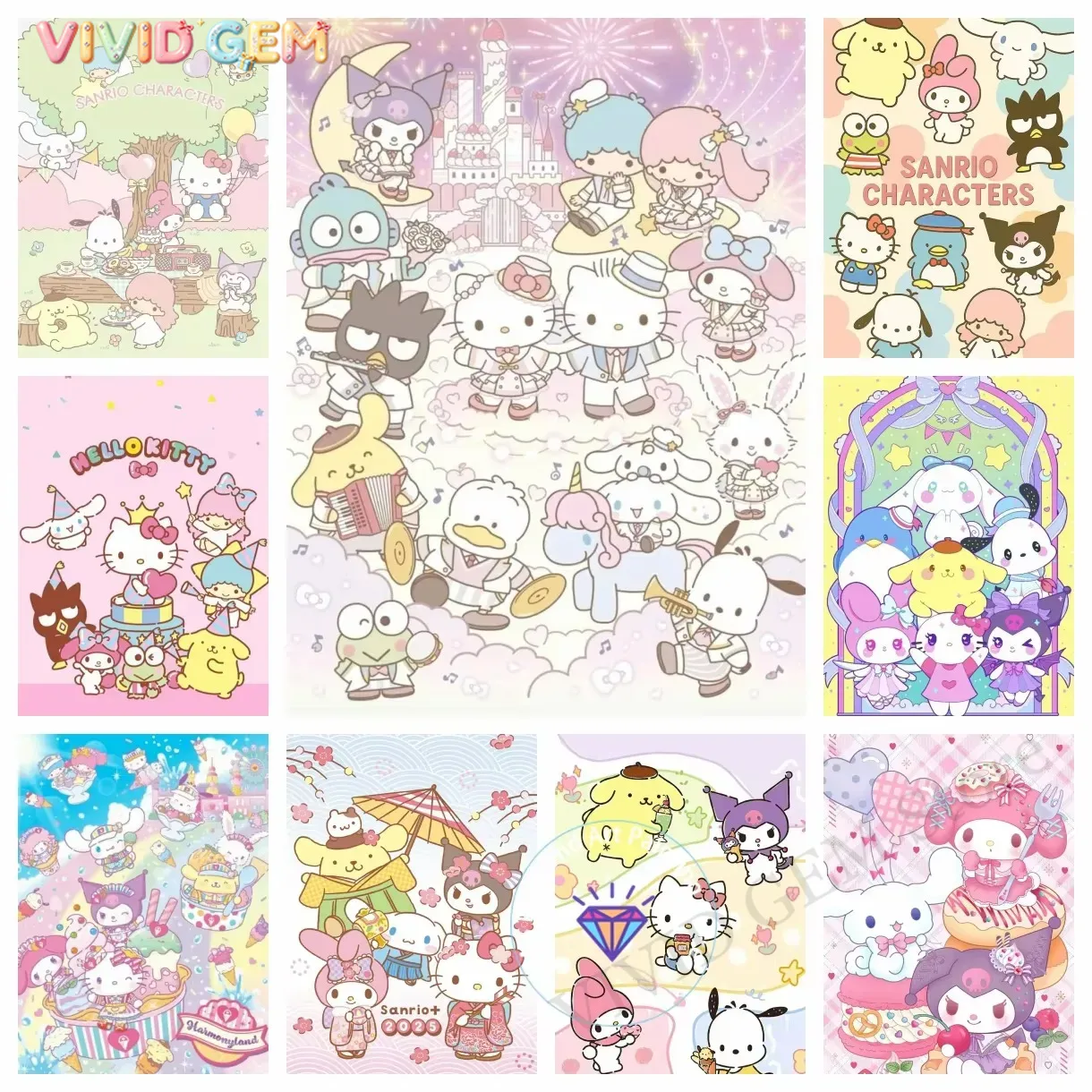 Resin Art Home Decor - Diamond Painting Sanrio Family Collection Diamond