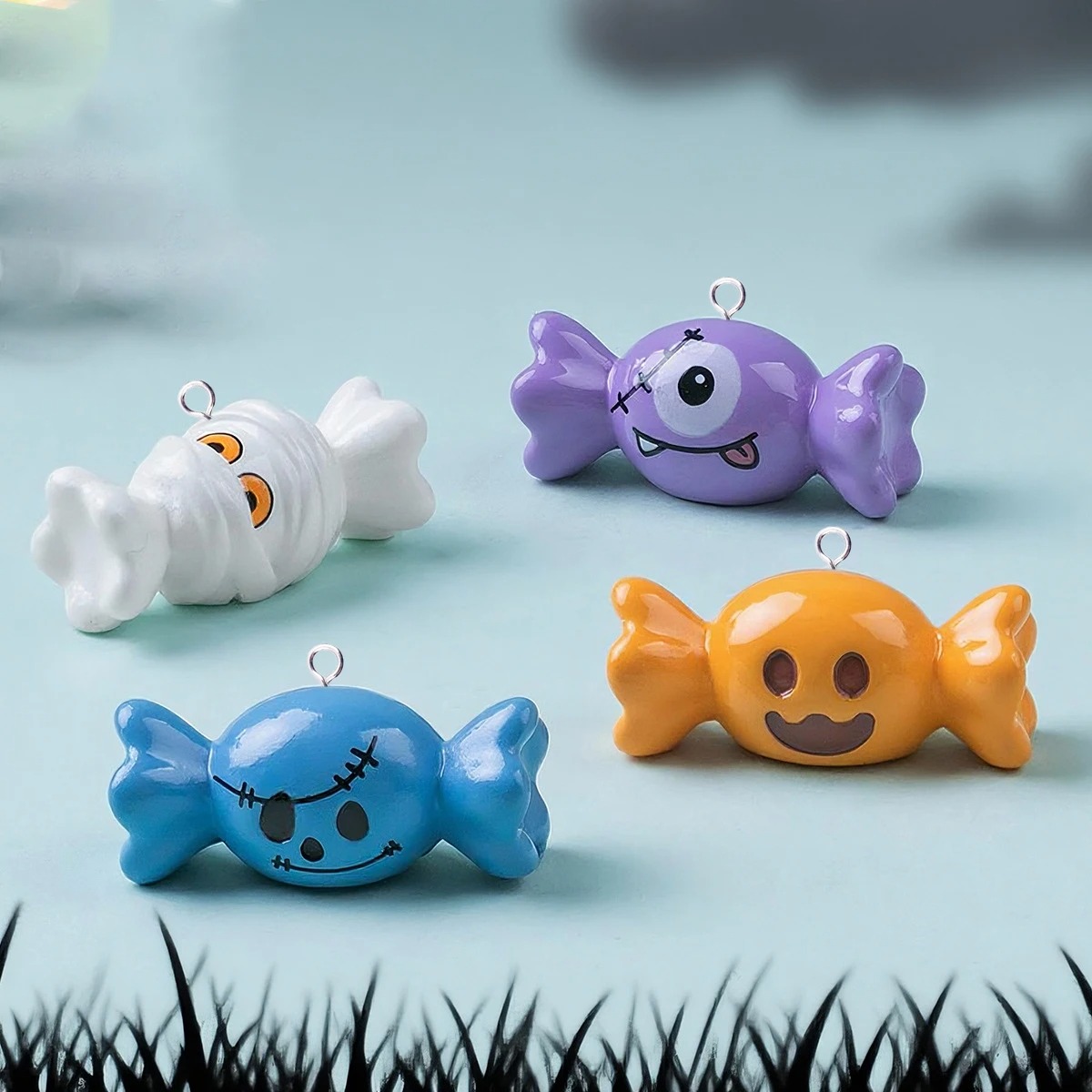 Resin Art Notes - 10Pcs European Halloween Candy Resin Charms