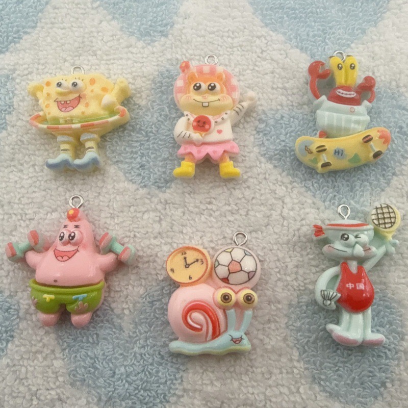 Resin Art Notes - 10pcs cartoon resin pendant, DIY jewelry