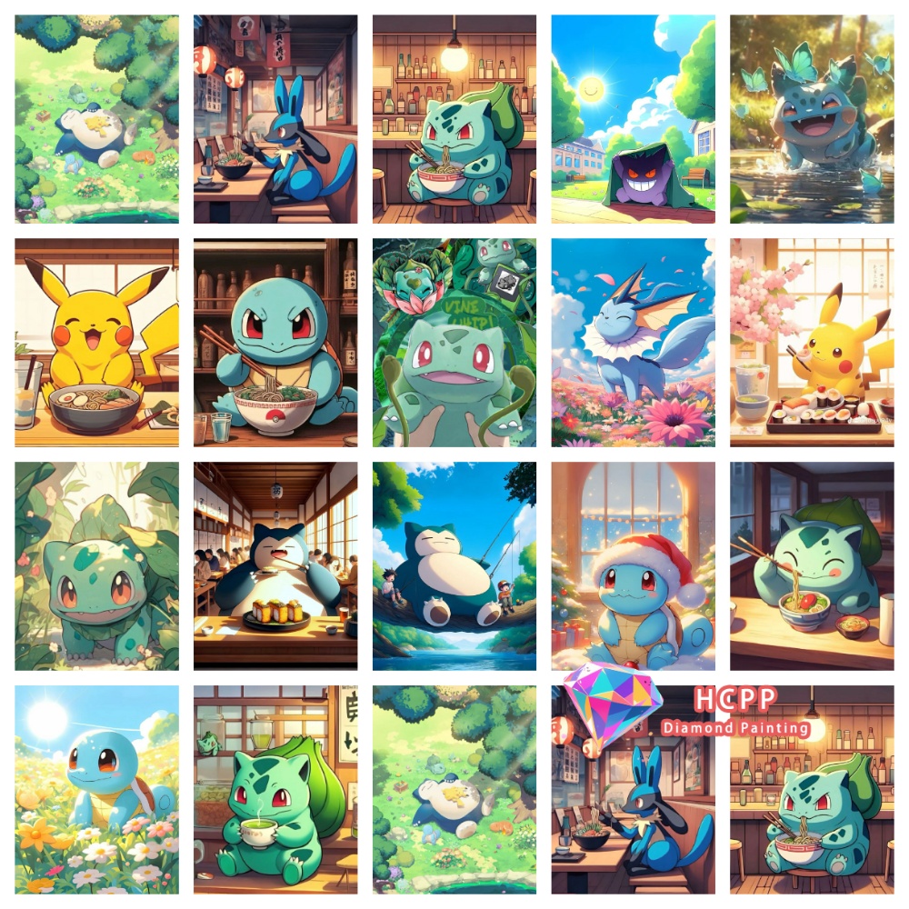 Pikachu Bulbasaur Squirtle Ani - đánh giá và giá Resin Art Home Decor