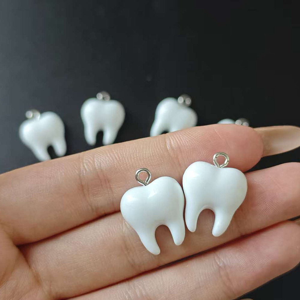 10pcs Cute White Teeth Resin P - đánh giá và giá Resin Art Notes