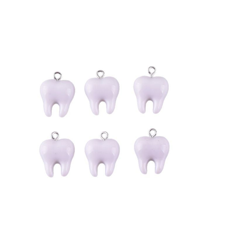 10pcs Cute White Teeth Resin P - đánh giá và giá Resin Art Notes