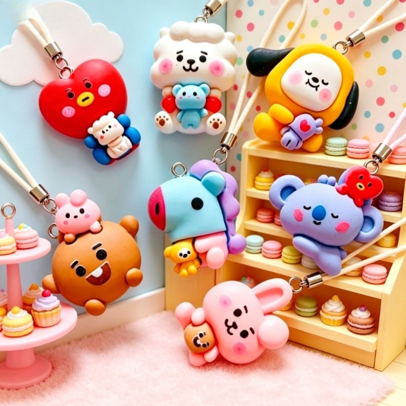 7pcs BT21 Resin Cartoon Charm  - đánh giá và giá Resin Art Craft