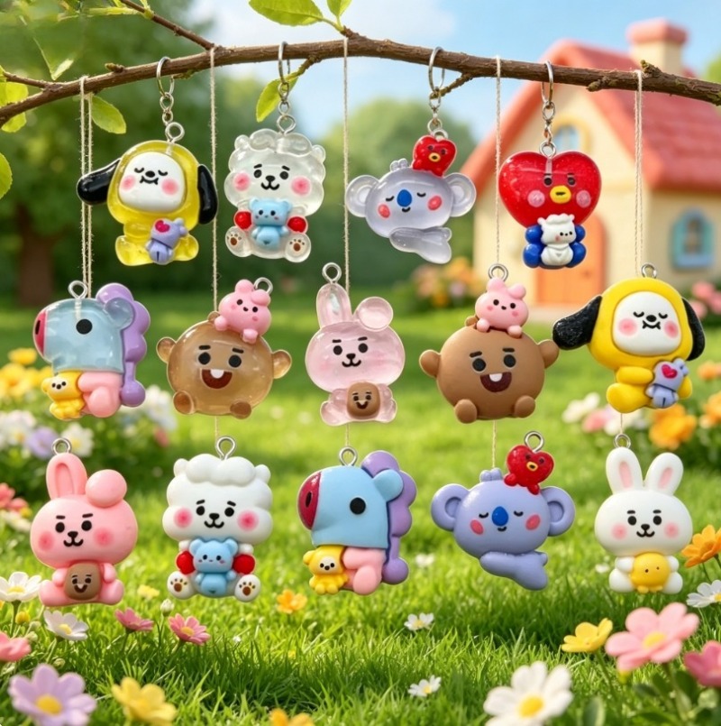7pcs BT21 Resin Cartoon Charm  - đánh giá và giá Resin Art Craft