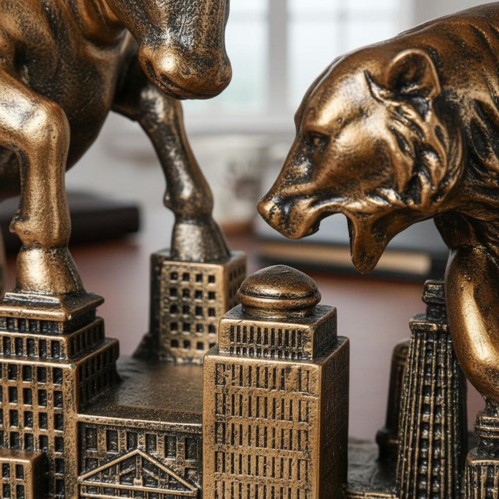 Motivational Bull Bear Statue  - đánh giá và giá Resin Art Business