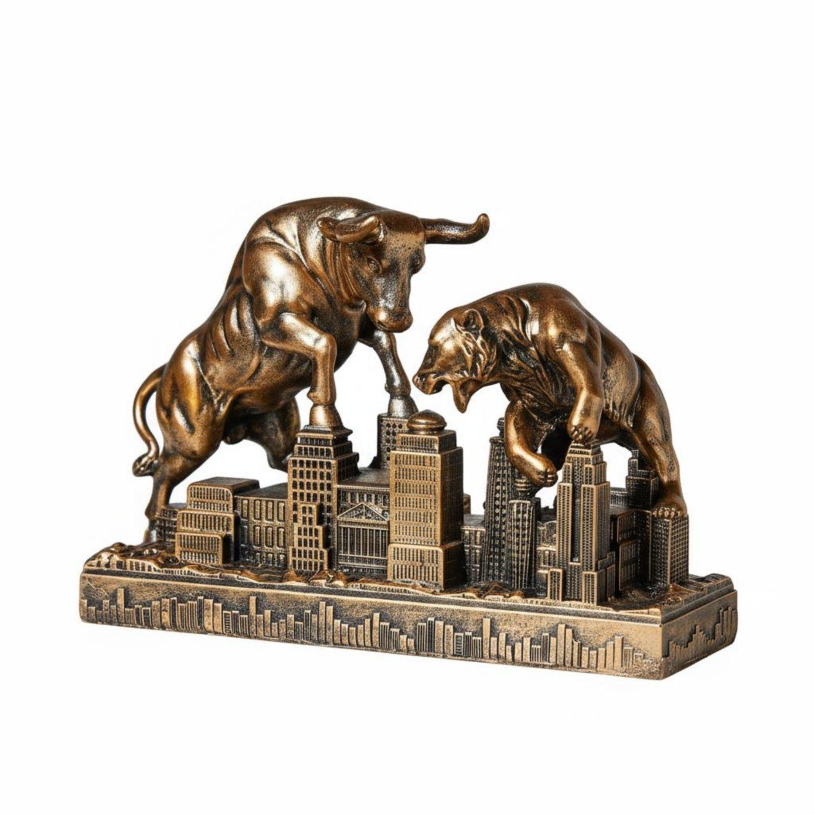 Motivational Bull Bear Statue  - đánh giá và giá Resin Art Business