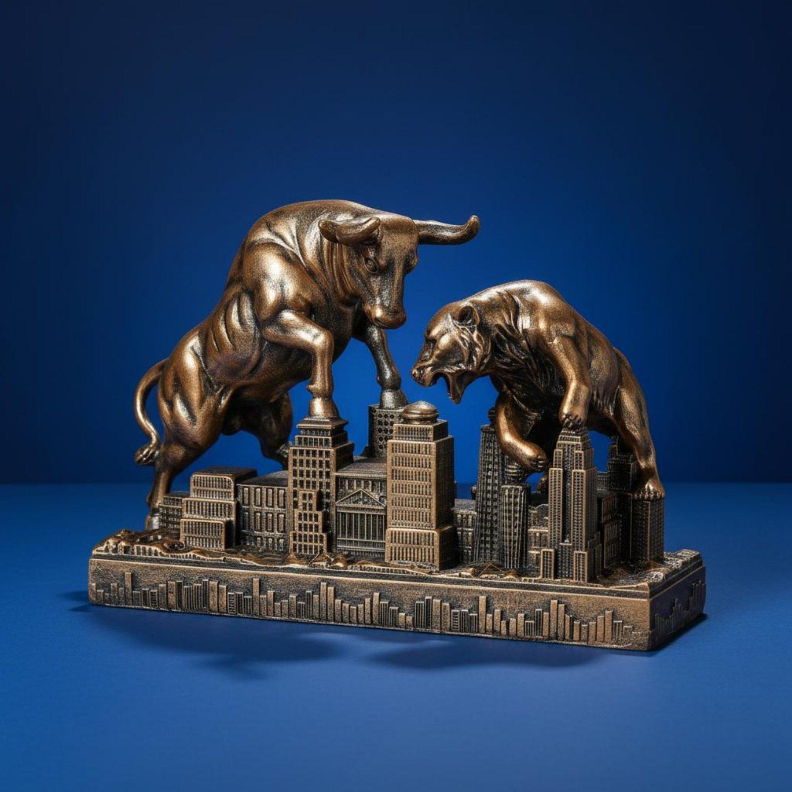 Motivational Bull Bear Statue  - đánh giá và giá Resin Art Business