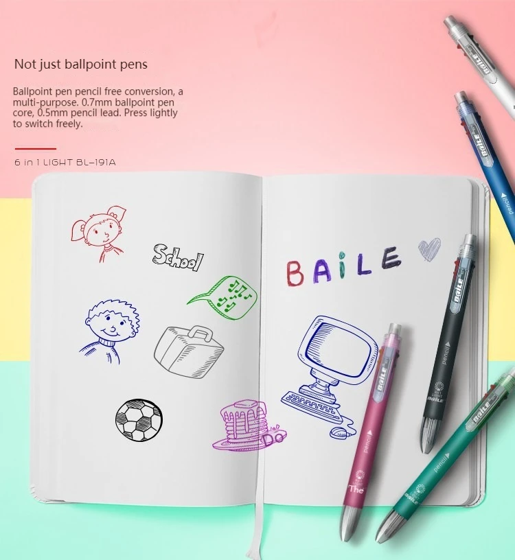 4/12Pcs 6 in 1 MultiColor Pen  - đánh giá và giá Staedtler Pencil Lumocolor